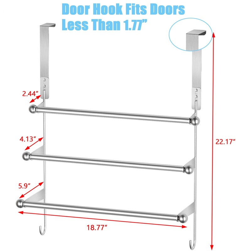 Over The Door Towel Rack,304 Stainless Steel Towel Rack with