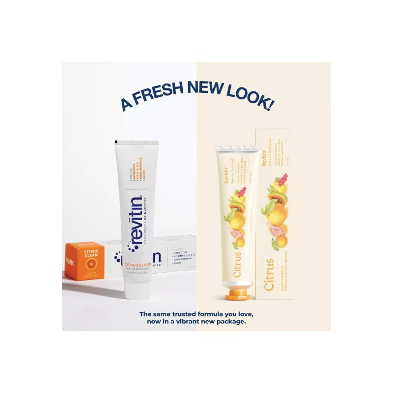 Citrus Prebiotic Toothpaste 3.4oz Refreshing Non Toxic Formula for Whiter