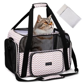 BAGLHER Pet Travel Carrier, Cat Carriers Dog Carrier for Small Medium Cats Dogs Puppies, Airline Approved Small Dog Carrier Soft Sided, Collapsible Puppy Carrier