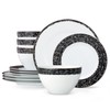 Noritake Black Rill 12-Piece Set, Service for 4 in Black/White