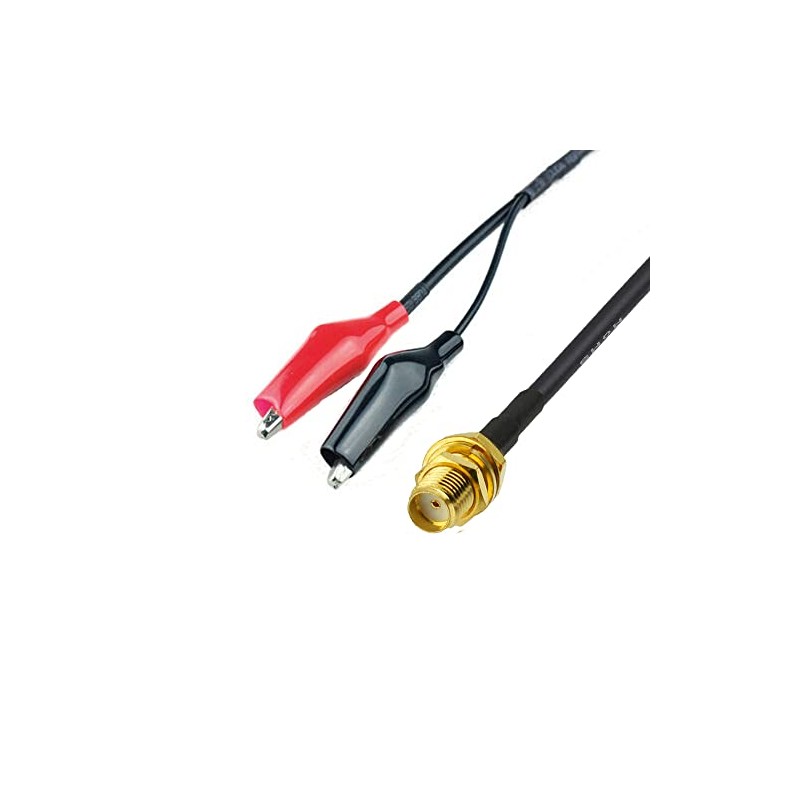 SMA Female Connection Coaxial Cable Dual Ended Alligator Clips Red