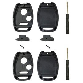 Key Fob Shell Case Fit for Honda Accord Crosstour Civic Odyssey CR-V CR-Z Fit Keyless Entry Remote Key Housing Replacement with Free Screwdriver Casing Only (Black 2 Pack)