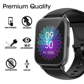 Youniker 6 Pack Compatible with RUIMEN H1 1.85 Inch Smart Watch Screen Protectors Film for HappyCat Fit H1 1.85'' Smartwatch Screen Protector Foils Cover Clear HD Anti-Scratch