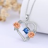 SLIACETE Love Heart Birthstone Necklaces for Women 925 Sterling Silver
