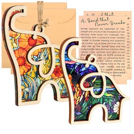 2 Pcs Elephant Gifts for Women Set, Friendship Elephant Ornament, Sisterhood Gifts for Women, Thoughtful Friendship Gift, Easter Gift Giving, Home Decoration
