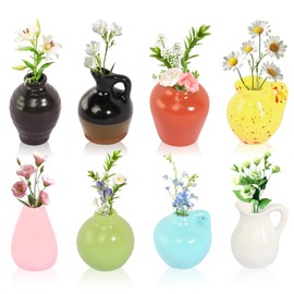 8 Stück Mini Vasen Magnete Kühlschrank 3D Magnet Vase DIY Mini Vase Magnet Kühlschrankmagnete für Kühlschrankzubehör Küche Büro (Keine Blumen)