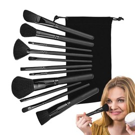 Juego de brochas cosméticas, juegos de brochas de maquillaje para mujeres - Cepillo de ojos de cara completa 11 piezas,Brochas de maquillaje para niñas adolescentes, brochas de base para rubor de cont