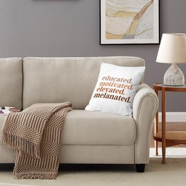 Likjad African American Gifts,African American Black Gifts,Black African American Pillow Covers 18x18 - Educated Motivated Elevated Decorative Throw Pillow Cover, Black Women Girls Gifts