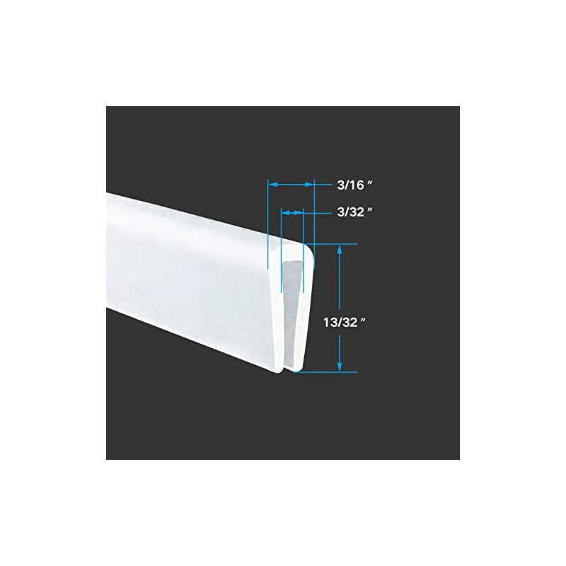 Protalwell Borde de Goma Silicona Canal U 3/32" Blanco, Apto