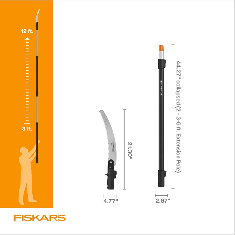 Fiskars XtendControl Extendable Tree Pruner (12 ft), Adjustable Branch Trimmer