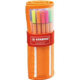 Fineliner - STABILO point 88 - Rollerset of 30 - Assorted Colours including 5 Neon Colours