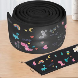 Edge Protector for Baby, Soft Foam Furniture Edge Bumper Guards, Desk Edge Cushion, Bunk Bed Ladder Pads, Baby Proofing Edge Corner Protector for Table, Fireplace, 6.6 Ft Green