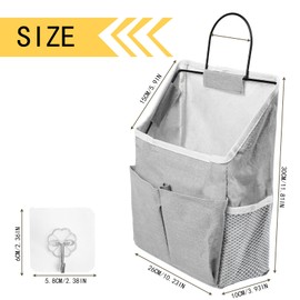 Zxglxinyao 2pcs Wall Hanging Storage Bags with Pockets, Black, Minimalist Style, Wall Organizer Storage Bag for Kitchen, Bedroom, Dormitory