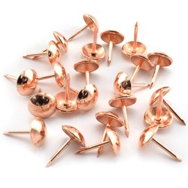 SDTC Tech 100-Pack Round Head Upholstery Tacks Rose Gold Tone Furniture Decorative Thumb Pushpins for Sofa Photo Walls Message Board