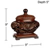 Weldona 9" High Vine and Leaf Wood Finish Jar with