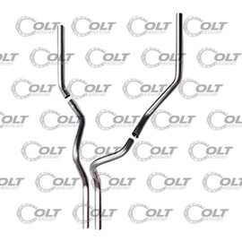 Colt Exhaust | Stainless Steel Universal Mandrel Dual Pipes Compatible for 1988-2018 GMC Sierra 1500 | Free Hangers and Clamps Included | Automotive Replacement Part