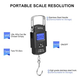 Elektronische Waage,Tragbare 110lb / 50 kg Elektronische Digitalwaage Hängende Gepäck Haken Skala Mini Tasche Angeln Jagd Waagen