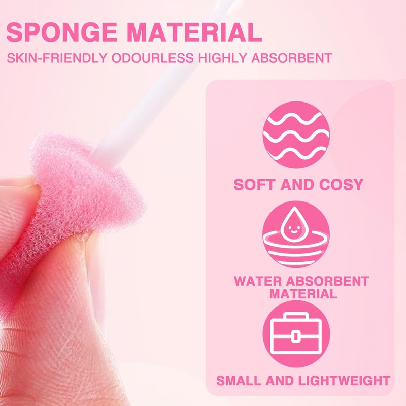 Asheyya 60 Pcs Disposable Mouth Sponges on Stick for Hydration,