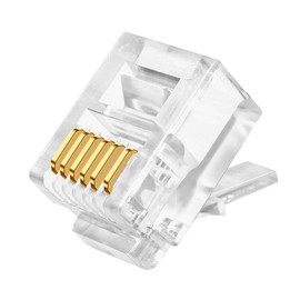 XANHAM RJ12 6P6C Connectors(25 Pieces Pack) 6 Pin Telephone Line Cable Wire Male Plug, AV00303