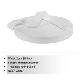 PATIKIL Cinta de Sarga de Algodón 3/4 Pulgada 50 Yardas Cinta de Algodón Cinta de Bies Cinta de Espiga Ribete para Costura Envoltura de Regalos Manualidades Bricolaje Blanco
