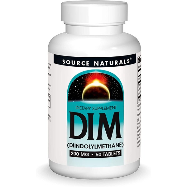 Source Naturals DIM, Diindolylmethane 200mg with BioPerine, Vitamin E & More - 60 Tablets