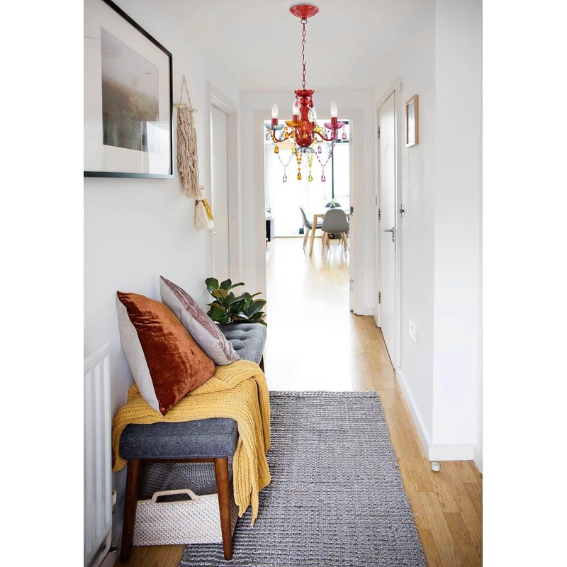 LaLuLa Mini Crystal Chandelier Lighting Colorful Chandeliers Small 4 Light