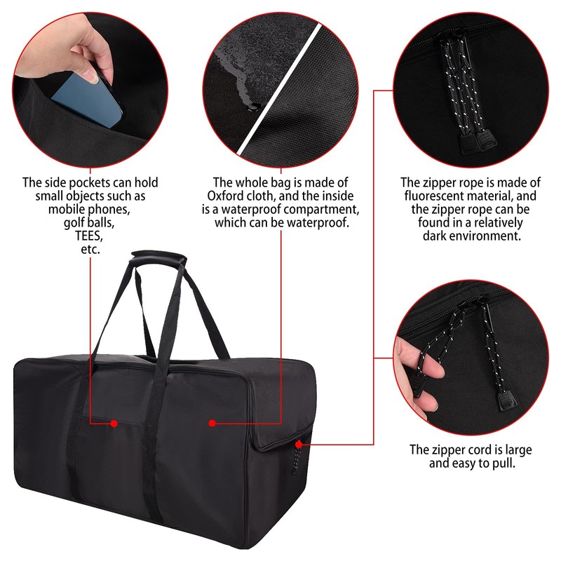 Golf Push Cart Bag 3 Wheel Folding Carry Bag for