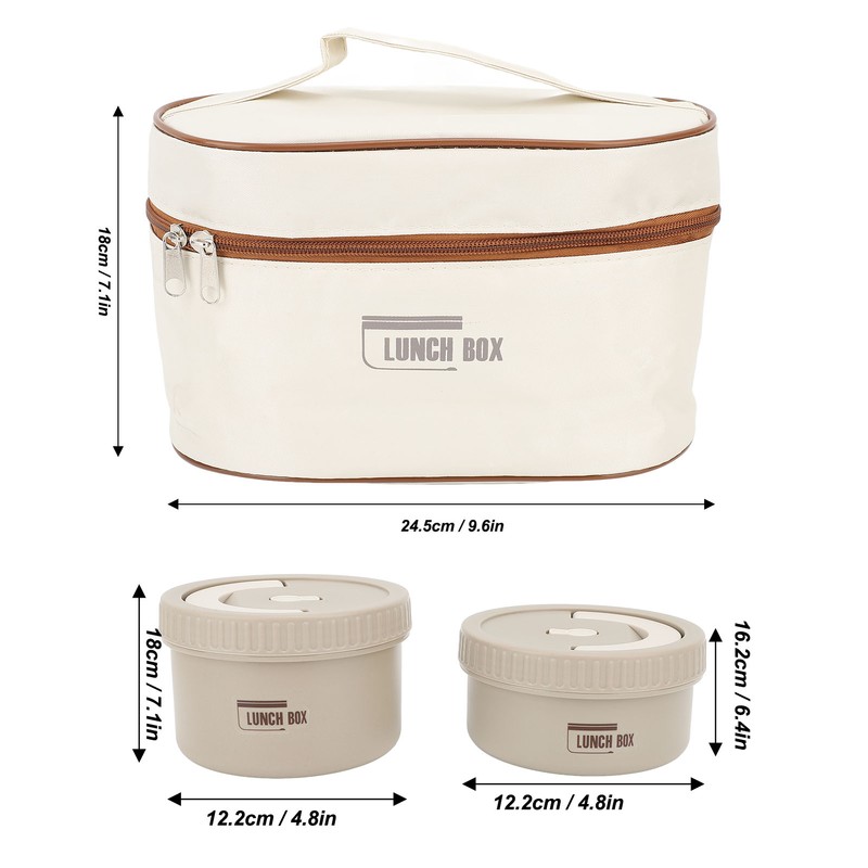 Bento Box Round Lunch Box Coffee Brown Stainless Steel Leakage