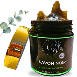 GIULIA BEAUTY PARIS | BESTES NATÜRLICHES SCHWARZES SEIFENMITTEL MIT BIO-EUKALYPTUSÖL - KÖRPER, GESICHT - TIEFE KÖRPERPEELING-EXFOLIATION - PREMIUM AUS MAROKKO - Natürlich - Traditionelles Hammam