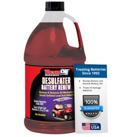 Thermoil® DeSulfater Golf Cart Solution Renews Restores & Revives Any Sulfated Lead Acid Battery Guaranteed! 64 Oz Treats Ten 6, 8 or 12 Volt Batteries. Made in USA