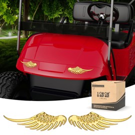 10L0L Golf Cart Stickers 3D Metal Stereo Wing Decals,Universal Decoration Accessories Emblem for Yamaha/EZGO/Club Car(Gold)