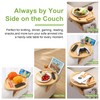 Couch Arm Tray Table, Bamboo Clip-on Couch Arm Tray with