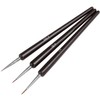 TRIXES Small Set of 3 Nail Art Brushes for Gel Acrylic