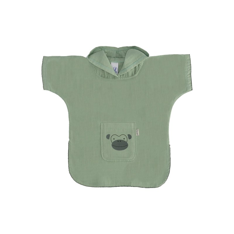 Sterntaler Unisex Kids Monkey Albert Cotton Muslin Poncho with Hood