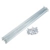 X AUTOHAUX 24pcs 13G J Bend Bike Galvanized Spokes 11.34"
