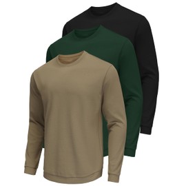 Yafanqi 3 Pack Mens Long Sleeve Shirts Heavy Weight Athletic Gym Workout Tee Shirts Pullover T-Shirts