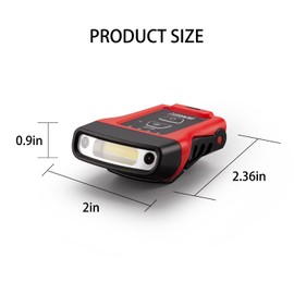 SUNREI Rechargeable Motion Sensor Clip on LED Hat Light with 150 Lumen & 600 mAh Headlamp, Rotatable Head Flashlight for Fishing Camping Running Hand Work, Include Headband (Red)