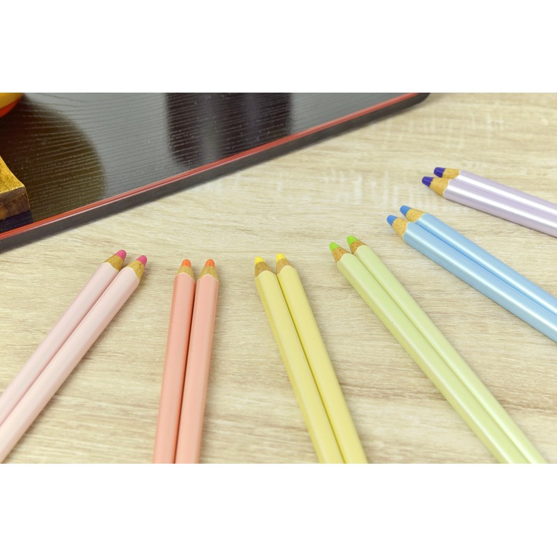 aoba Chopsticks Dishwasher Safe, Natural Wood Color Pencil Flora Yellow