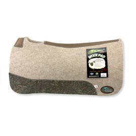 The Montana 100% Extra Fine Wool Saddle Pad by Southwestern 3/4" or 1" Thick and Designer Wear Leather