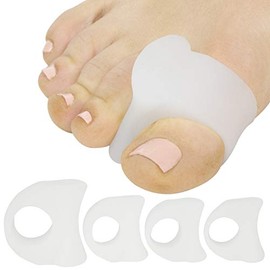 ViveSole Toe Spacers (4 Pack) - Separators for Overlapping Toes - Pinky Protector for Bunion - Hammer Toe Corrector Straightener for Hallux Valgus - Alignment Tool Orthotics for Realign Crooked Toe