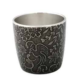 Osaka Tinware (Suzuki), Guinomi, Kacho Fugetsu, Black, Gift Wrapping Specifications