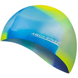 Aqua Speed Swimming Cap for Men, Bathing Cap Multi-Coloured with Storage Bag
