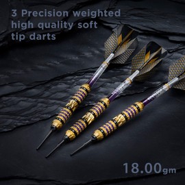 Viper by GLD Products unisex adult iper Wizard Soft Tip Darts Purple Rings 18 Grams, Purple, 18g US