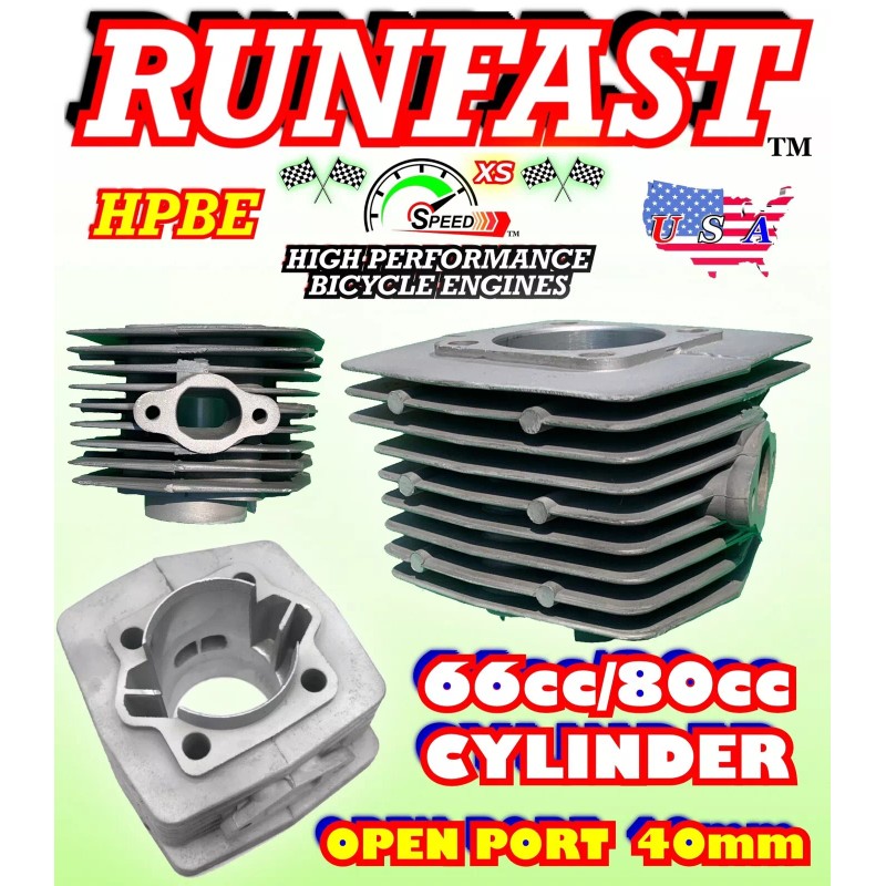 RUNFAST 66cc/80cc High Performance Total Cylinder Kit (47mm) For 2-stroke