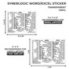 SYNERLOGIC Word/Excel (for Windows PC) Reference Guide Shortcuts Sticker, Laminated,