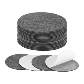 M METERXITY 20-Pack Lamp Base Felt, 4.5 Inch Dia. 2mm Thick Self Adhesive Round Fabric Felt Pads for Lamp/Furniture/DIY, Non-Slip Fiber Backed Patch Circles with Adhesive Backing [Grey]