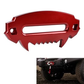 Riloer Trailer Hitch - Off-road Vehicle Winch Aluminum Guide Port Devil 254mm, Aluminum Hawse Fairlead for Synthetic Winch Rope Auto Parts Winch Cable Roller Fairlead Red