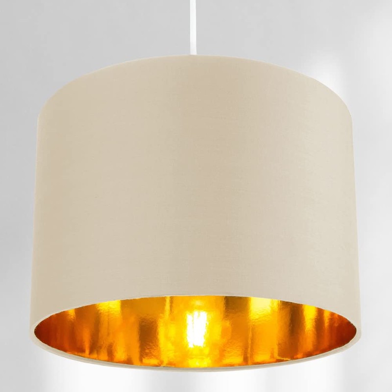 Contemporary and Chic Soft Cream Cotton 10" Table or Pendant