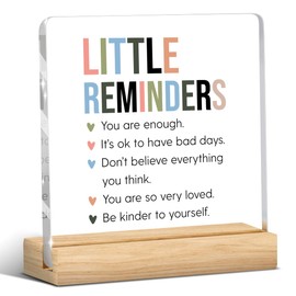 SDFBFVSA Acrylic Sign With Wooden Stand, Motivational Desk Decorations, Positive Gifts for Friends, Coworkers, Encouragement Gifts for Men, Women