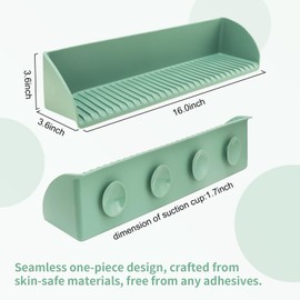 Splash Guard for Bathtub - Silicone Bathtub Splash Guard for Tub Kids with 4 Suction Cups, Bath Toys Holder & Play Shelf, Tub Water Splash Guard Tray for Toddlers, Aqua (1 Pack)